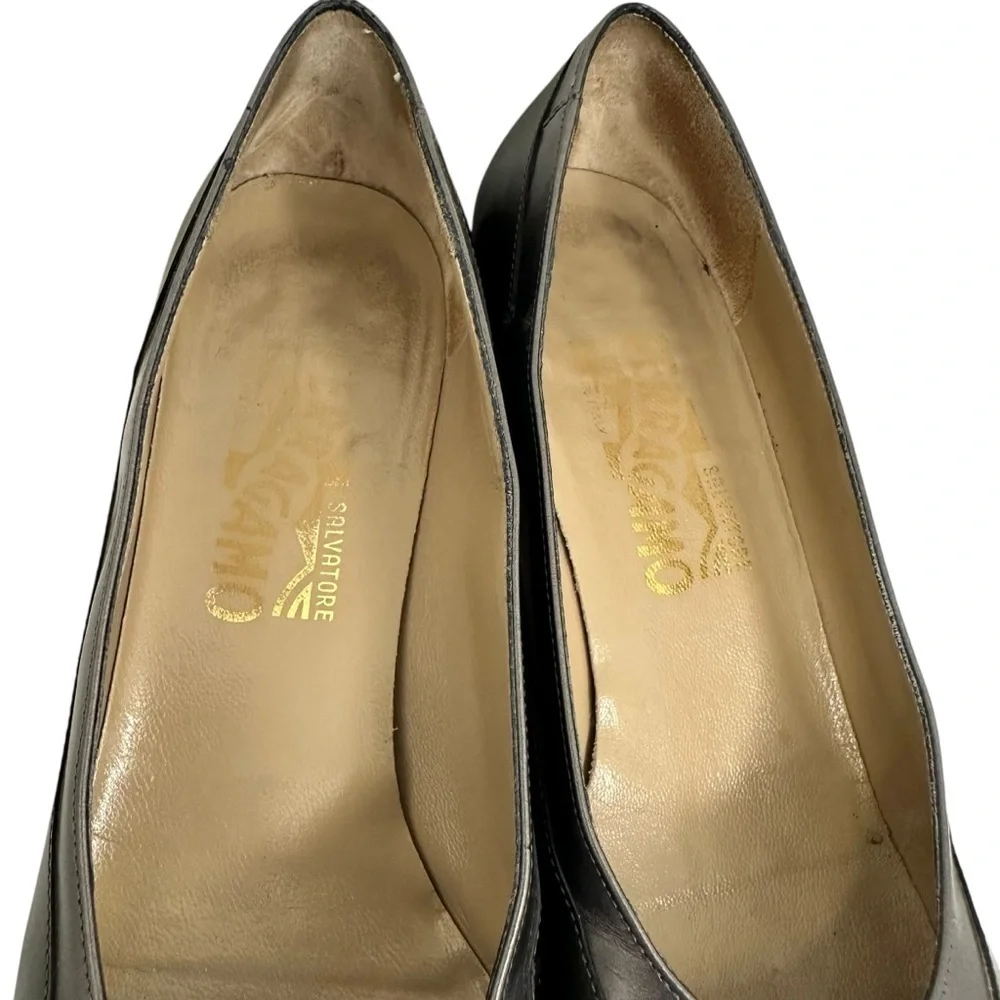 Salvatore Ferragamo Elegant Gray Women's Shoes Size 7.5 AAAA